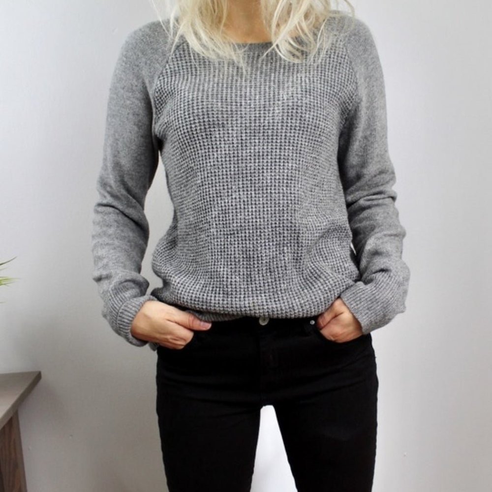 J.Crew Waffle Crewneck Sweater M
